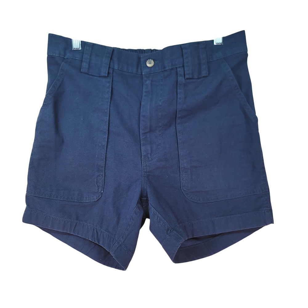 Hook & Tackle Beer Can Shorts Mens 34 Blue Fishing Cargo Stretch Canvas Utility